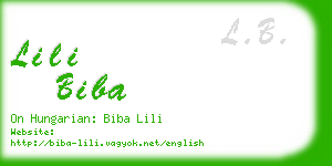 lili biba business card